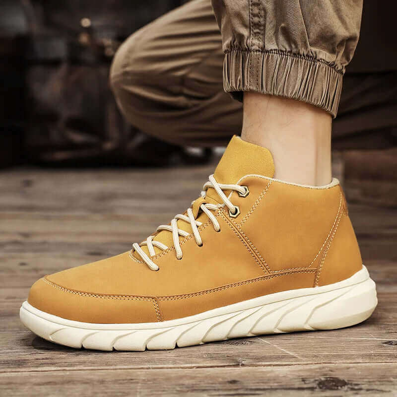 Herr High-Top Läder Sneakers med Dämpad Innersula - belorbin.com