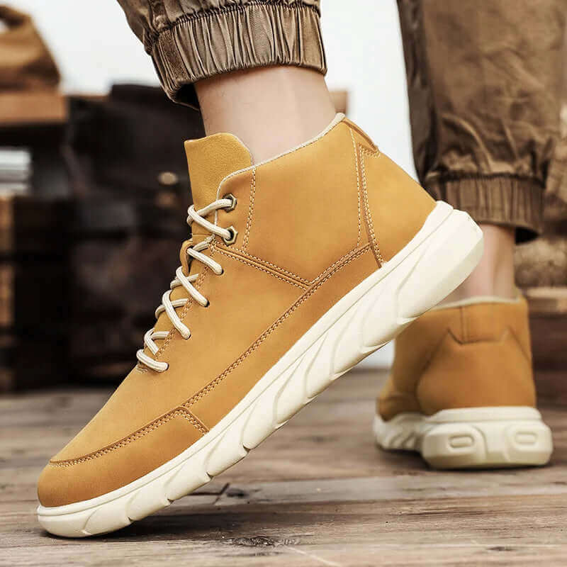 Herr High-Top Läder Sneakers med Dämpad Innersula - belorbin.com