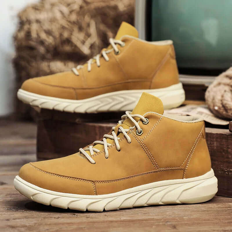 Herr High-Top Läder Sneakers med Dämpad Innersula - belorbin.com