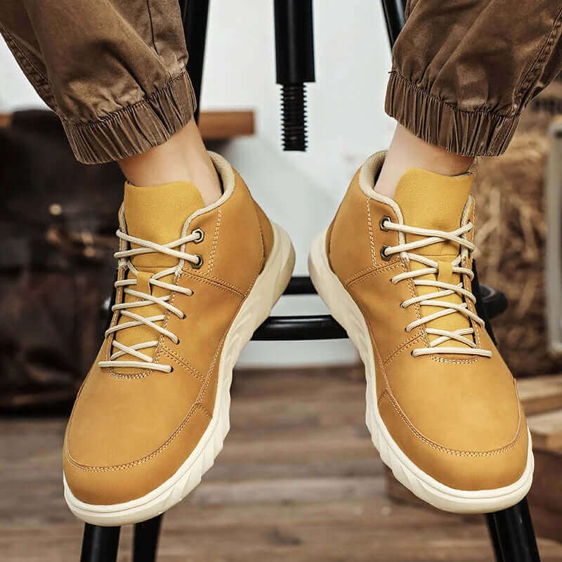 Herr High-Top Läder Sneakers med Dämpad Innersula - belorbin.com