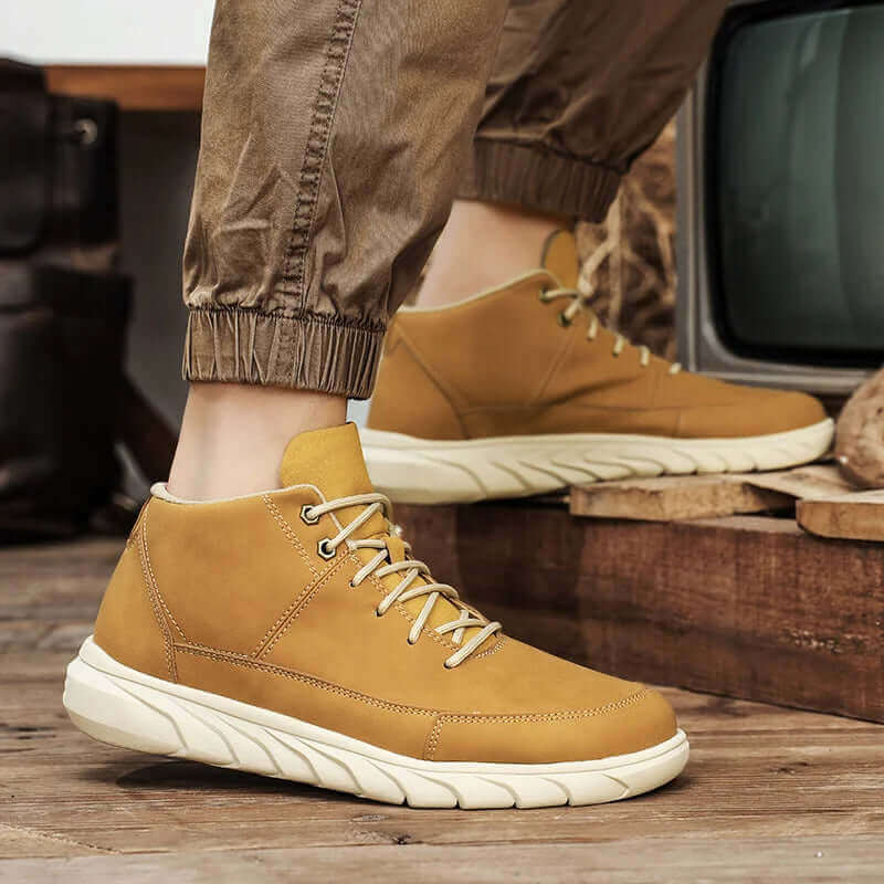 Herr High-Top Läder Sneakers med Dämpad Innersula - belorbin.com